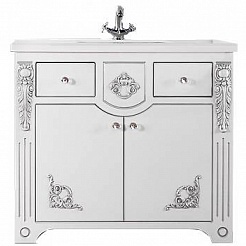 Водолей Мебель для ванной "Версаль 95" белая/серебро – фотография-2