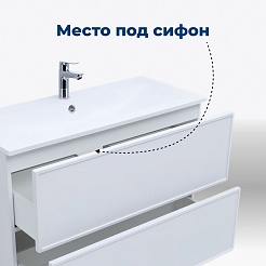Aquanet Мебель для ванной Арт 90 подвесная белая матовая – фотография-16