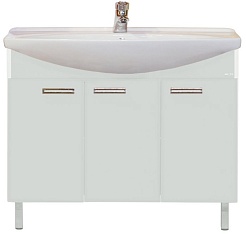 Misty Тумба с раковиной Джулия 105 прямая белая – фотография-1