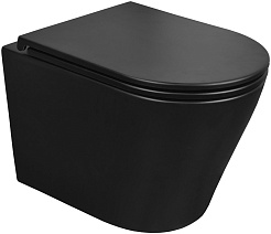 Azario Унитаз подвесной Teramo AZ-0053-UQ3-MB безободковый черный матовый – фотография-1