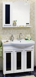 Sanflor Мебель для ванной Валлетта 80 L черное стекло – фотография-1
