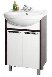 Водолей Тумба с раковиной Клаудия 55 белый/венге – фотография-1