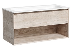 Sancos Тумба с раковиной Marmi 1.0 100 дуб галифакс натуральный раковина Grace 101 CN7013 – фотография-1