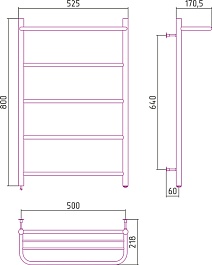 Стилье Полотенцесушитель электрический Формат 30 Л 800х500 – фотография-2
