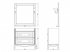 ValenHouse Комплект мебели Лиора 90 белый, фурнитура бронза – фотография-4