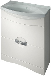 Какса-а Тумба для умывальника Каприз 75 с ящиками белая – фотография-1