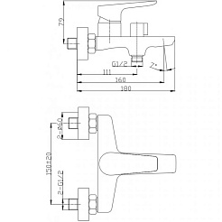 BelBagno Смеситель для ванны и душа Ancona ANCONA-VAS-CRM хром – фотография-2
