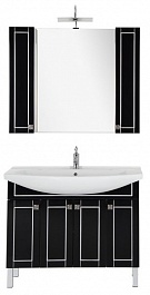 Aquanet Мебель для ванной "Честер 105" черный/серебро – фотография-5
