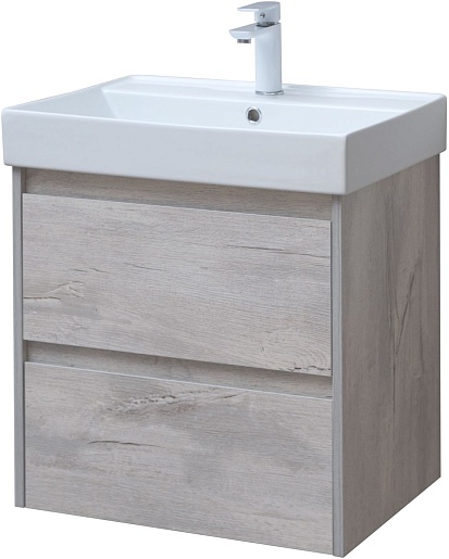 Aquanet Мебель для ванной Nova Lite 60 подвесная дуб белый – картинка-5