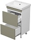 Misty Тумба с раковиной Майна 50 2 ящика хаки/белая – картинка-14