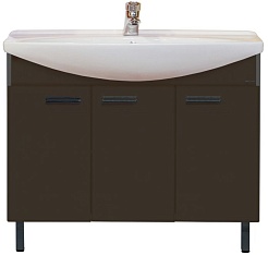 Misty Тумба с раковиной Джулия 105 прямая коричневая – фотография-1