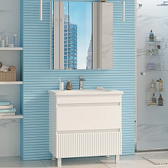 Misty Мебель для ванной Мира 80 белая матовая – фотография-1