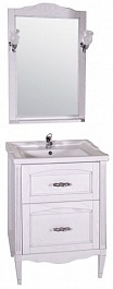 ASB-Woodline Зеркало для ванной Римини Nuovo 60 белый (патина серебро), массив ясеня – фотография-2