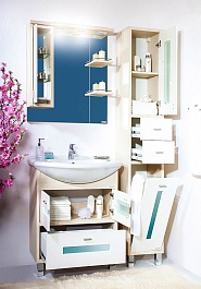 Бриклаер Мебель для ванной Бали 75 L светлая лиственница – фотография-2