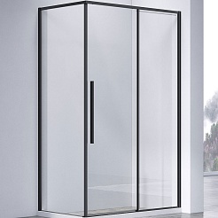 Vincea Душевой уголок Slim-N 140x80 VSR-4SN8014CLB профиль черный стекло прозрачное – фотография-1
