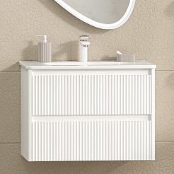 Brevita Тумба под раковину Riva 70 подвесная белая – фотография-2