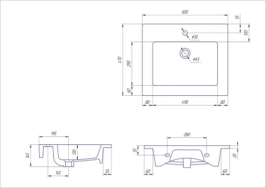  Тумба с раковиной Nota 65 серая – фотография-4