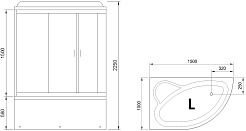 Royal Bath Душевая кабина ALP RB 150ALP-C-L/b/g 150x100 L стекло матовое профиль белый – фотография-2