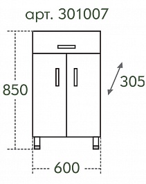 СанТа Тумба для ванной TH 60 2 двери, 1 ящик (301007) – фотография-11