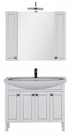 Aquanet Зеркальный шкаф "Честер 105" белый/серебро – фотография-2