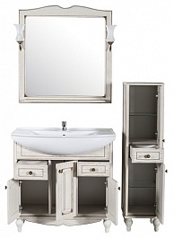 ASB-Woodline Зеркало для ванной Верона 75 бежевое патина, массив ясеня – фотография-4