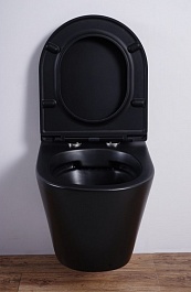 Esbano Унитаз Clavel подвесной безободковый черный матовый – фотография-4