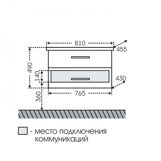 СанТа Тумба с раковиной Виктория 80 подвесная – фотография-4