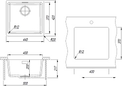 Florentina Мойка кухонная Мадена 400 антрацит – фотография-4