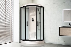 Royal Bath Душевая кабина HK RB 100HK6-WC-BL 100x100 стекло матовое профиль черный матовый – фотография-2