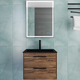 Vincea Мебель для ванной с черной кварцевой раковиной Chiara 2D 60 подвесная дуб чарльстон