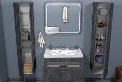 Какса-а Тумба с раковиной Кристалл 80 серая – фотография-4