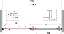 BelBagno Душевая дверь в нишу Soft Close-1 SOFT_CLOSE-1-BF-1-130-C-GM 130x200 профиль оружейная сталь стекло прозрачное – фотография-11