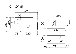 Ceramicanova Раковина Element 40/24 CN6074R белая – фотография-7