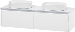 Misty Тумба с раковиной Виста 150 подвесная белая матовая с белой столешницей – фотография-2
