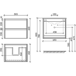 Sancos Тумба с раковиной Urban 60 дуб галифакс натуральный раковина Element 61 CN7001 – фотография-4