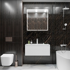 Mixline Мебель для ванной Вектор 90 подвесная белая – фотография-3