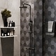 Paini Система душевая Nove 09YO687THD250F3D110 с термоcтатом, фиксированный излив, черный – фотография-5