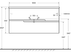 Cezares Тумба с раковиной Duet-N 100 подвесная CZR-8095-100 ясень белый софт – фотография-3