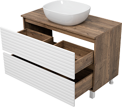 Brevita Тумба под раковину Dakota 100 дуб галифакс олово/белая – фотография-5