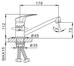 Frap Смеситель для кухни H39 F4539-2-B хром – фотография-2