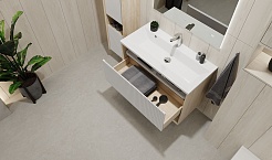 Jorno Тумба с раковиной Tossony 90 сонома светлая/белый Toss.01.90/P/SS-W/JR – фотография-4