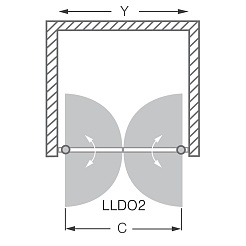 Roltechnik Двойные двери в нишу LLDO2/1000 transparent – фотография-6