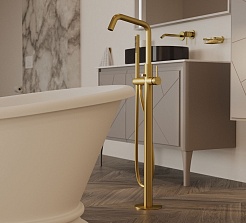 Allen Brau Смеситель для ванны Priority 5.31008-GB (с внутренней частью) золото – фотография-2