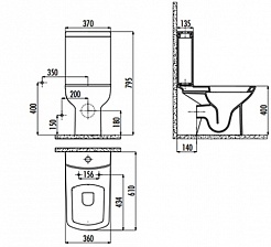 Creavit Унитаз Lara LR310 белый, с биде – фотография-2