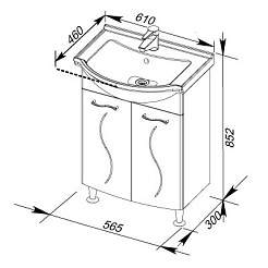 Aquanet Тумба с раковиной "Моника 60" – фотография-4