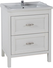 ASB-Woodline Тумба под раковину Римини 80 белый/патина серебро – фотография-1