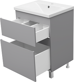 Misty Тумба с раковиной Лаки 60 серая – фотография-4