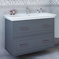 Sanflor Тумба для умывальника Модена 105 серая – фотография-1