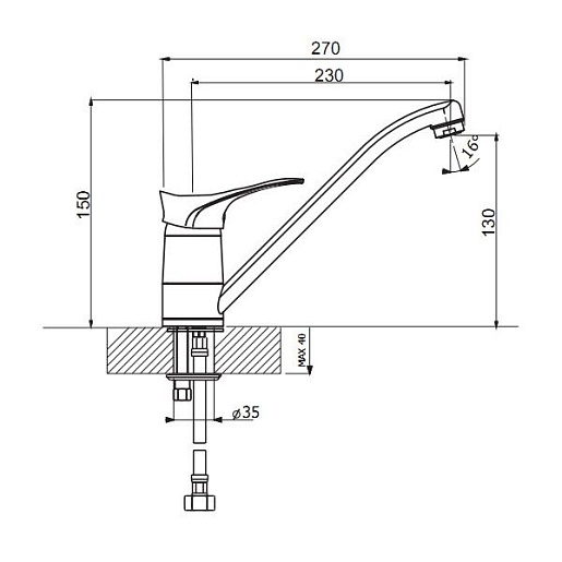 Dr. Gans Смеситель для кухни DG-01 терракота – фотография-2