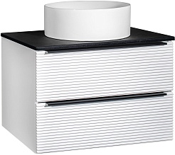 Runo Мебель для ванной Орлеан 70 Palla подвесная белая матовая/черный – фотография-2